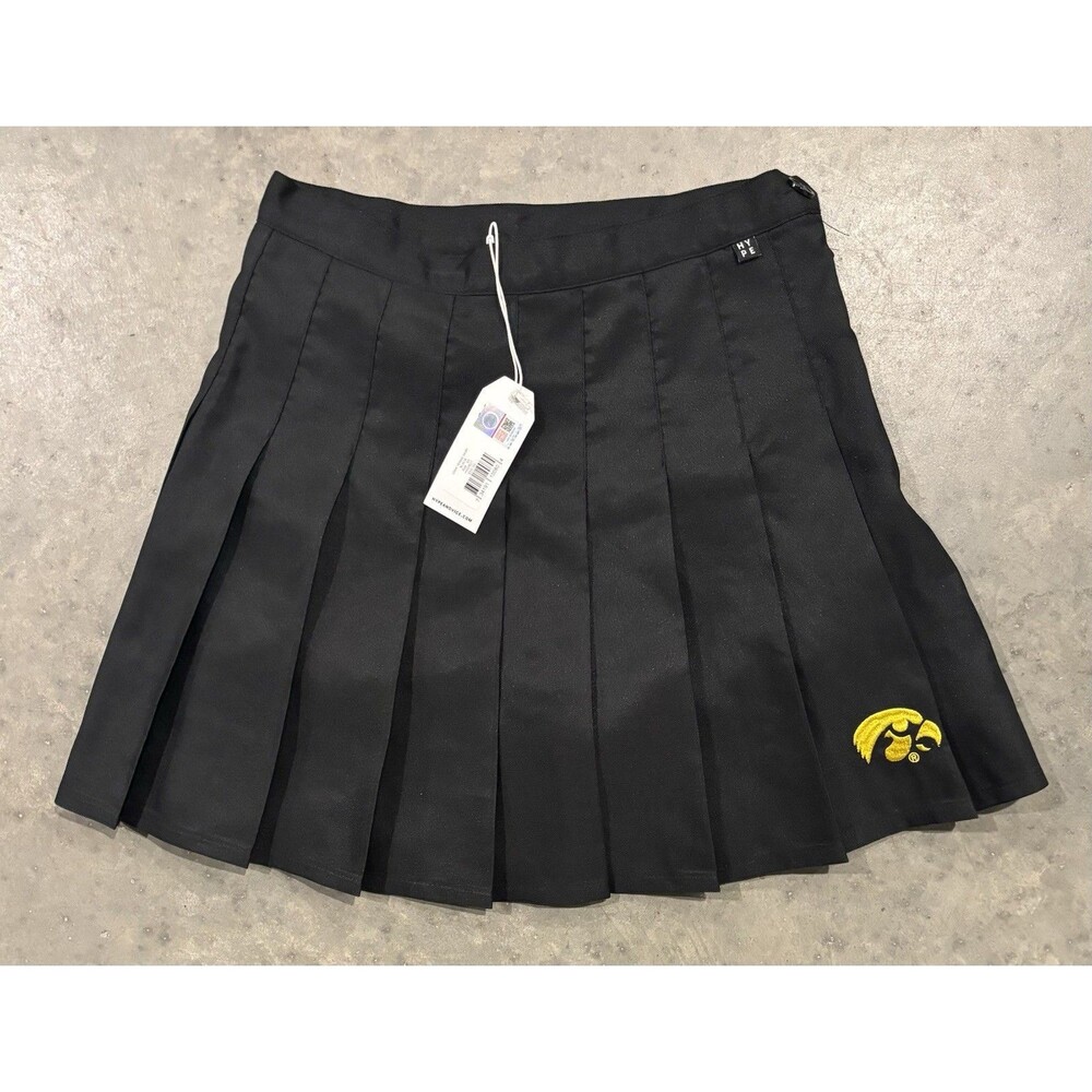 NEW Iowa Hawkeyes Tennis Golf Pleated Mini Skirt Skort Black Womens XS